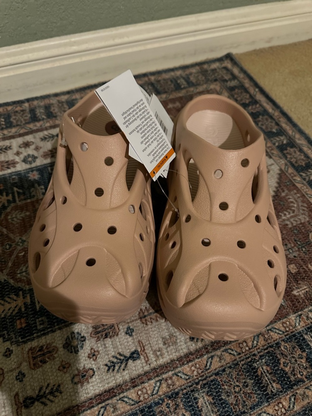 Caged Platform Clog CROCS women LiteRide Sandal - Nude Pink. Size 8 NWT.